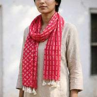 Hand batik printed silk & cotton stoles