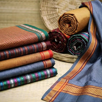 Traditional khun weave cotton fabric made by the skilled weavers of Karnataka. Nearly 400 years old, Khun is a fabric that has been used as a blouse or piece of choli.