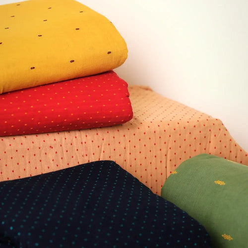 itokri jacquard fabrics.  jacquard prewashed cotton fabric from Tamil Nadu. With its intricate jacquard weave pattern, this fabric exudes elegance and sophistication . 