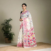 Jamdani weave silk & cotton sarees
