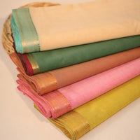 itokri mangalagiri handloom fabrics. Fine quality mangalagiri handloom cotton fabric with zari border from Andhra Pradesh. The handloom experience (soft, comfortable and durable) is due to the human handling of the yarn in the weaving process.