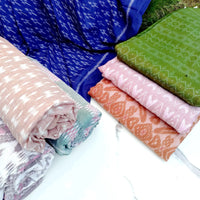 itokri manibandha ikat fabrics. Maniabandha Ikat handloom cotton fabric from Odisha. Known for its vibrant colors and intricate patterns, this fabric showcases the beauty of traditional Ikat weaving. 