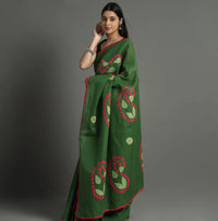 Patti kaam applique sarees