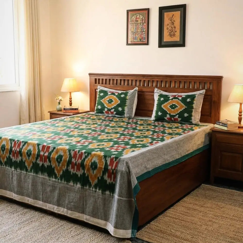 Pochampally ikat bedcovers