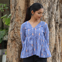 Pochampally ikat weaving crop tops