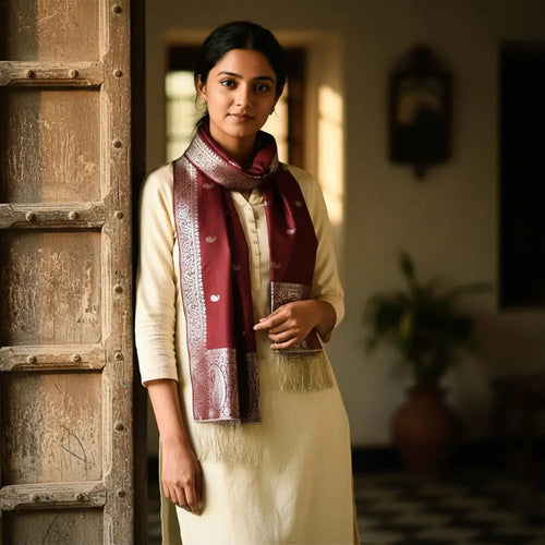 Pure handwoven banarasi stoles