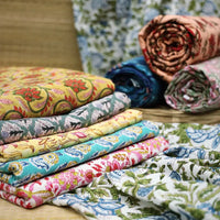 itokri sanganeri fabrics. These unique fabric materials are curated from a hand-block printing technique that finds its origin in Sanganer, a village in the southern part of Jaipur, Rajasthan