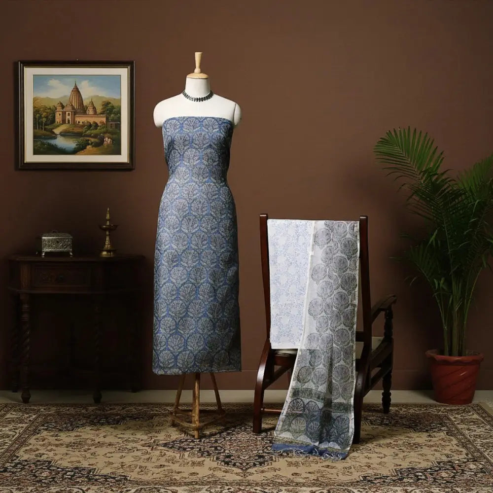 Sanganeri printed suit materials of rajasthan