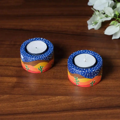 Shape n shades studio handmade clay candle holders