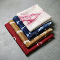 itokri shibori fabrics. . This fabric is hand dyed using shibori tie and dye technique in which the fabric is tied using clamp or stitches in the required design and the pattern is dyed. 