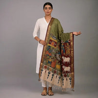 Srikalahasti kalamkari handpainted dupattas