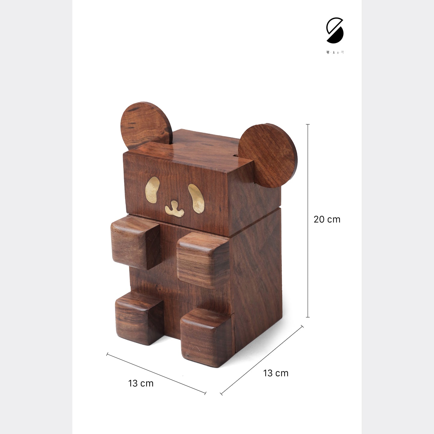 Handcrafted Wooden Panda Piggy Bank