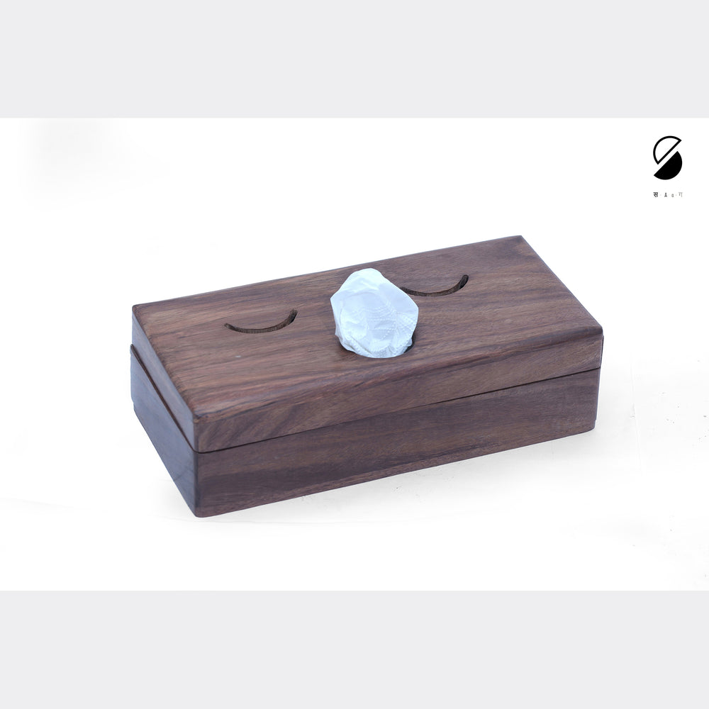 Handcrafted Wooden Double Side Tissue Box