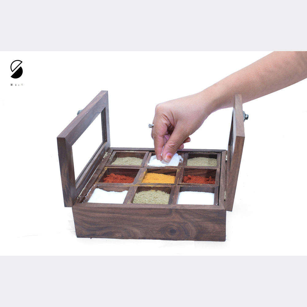 Handcrafted Wooden Spice Box