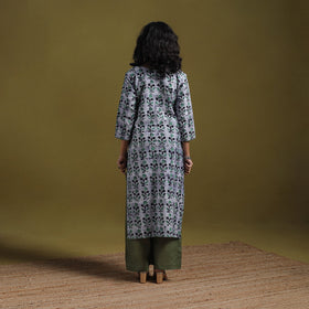 Cotton hand batik embroidered straight kurta for women 18