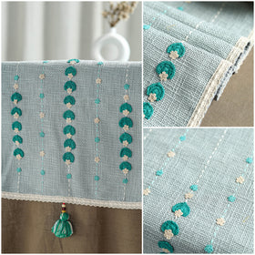 Grey - Tribal Hand Embroidered Table Runner by Kamli 06