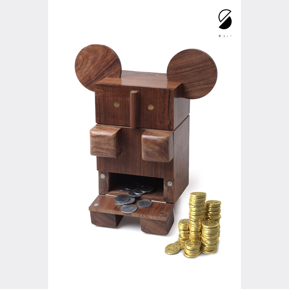 Handcrafted Wooden Koala Piggy Bank