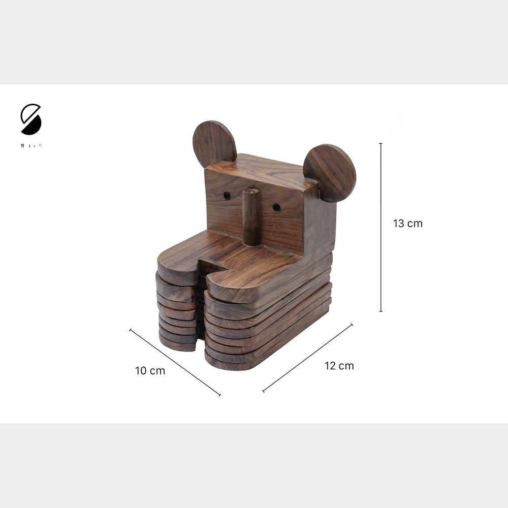 Handcrafted Wooden Koala Coaster ( Set of 6)