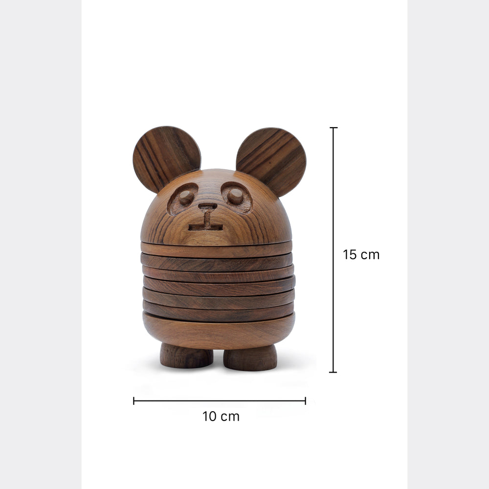 Handcrafted Wooden Panda Coaster ( Set of 6)