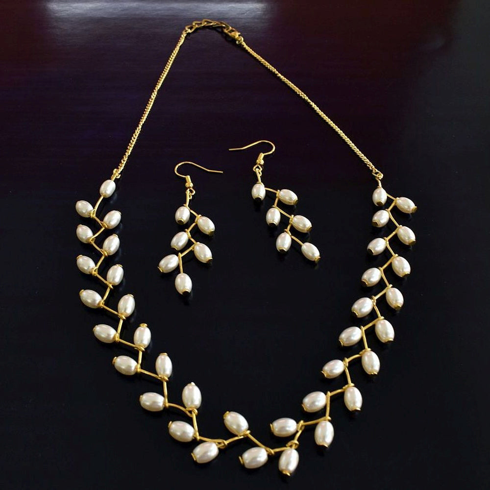 Bindurekha Oval Pearls Cascade Set
