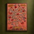 Srikalahasti kalamkari art wall hanging with tree of life motif by ghanshyam sarode (62 x 40 in)