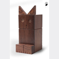 Handcrafted Wooden Cat Piggy Bank