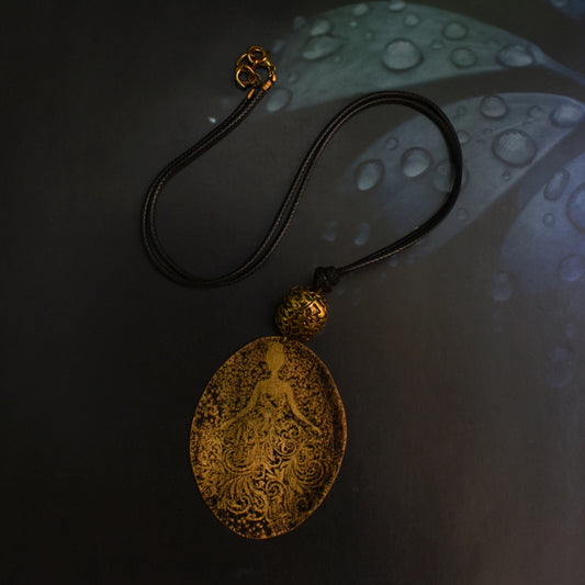Bindurekha Brass Etched and Oxidised Necklace