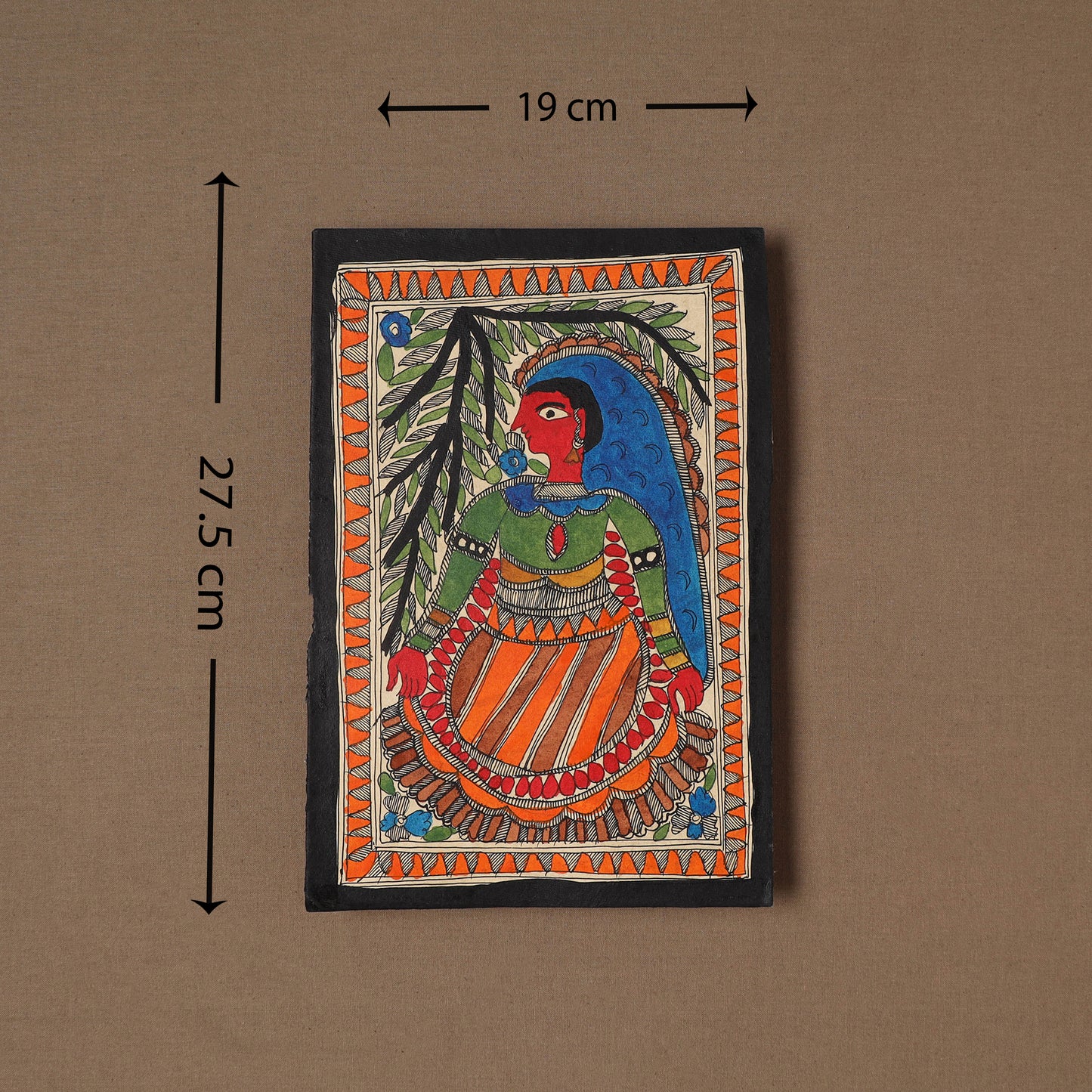 Handpainted Madhubani Painting by Santosh Paswan (10 x 7 in) 04