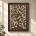 Brown - Kalamkari Art Wall Hanging with Tree of life Motif by Pitchuka Srinivas (72 x 60 in) 02