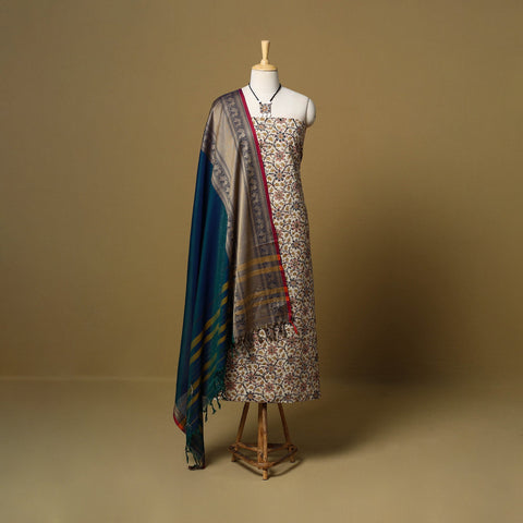 Pedana kalamkari cotton 2pc unstitched dress material