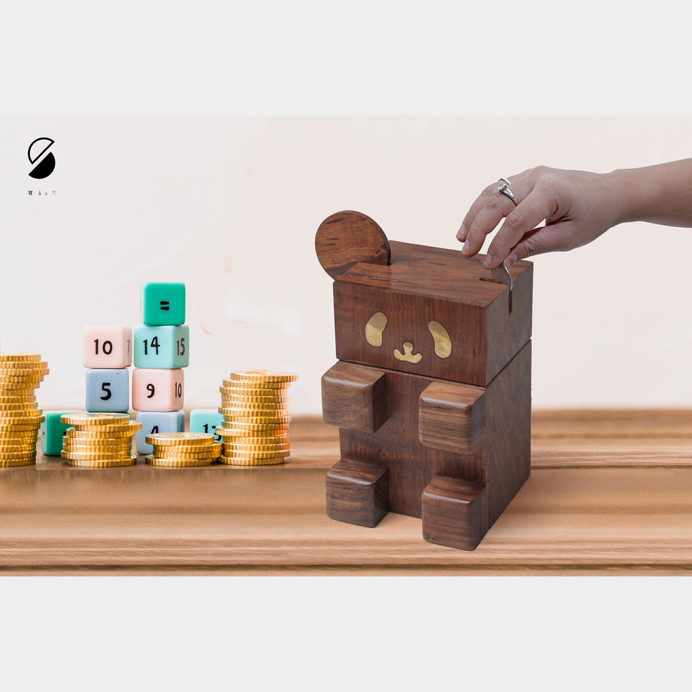 Handcrafted Wooden Panda Piggy Bank