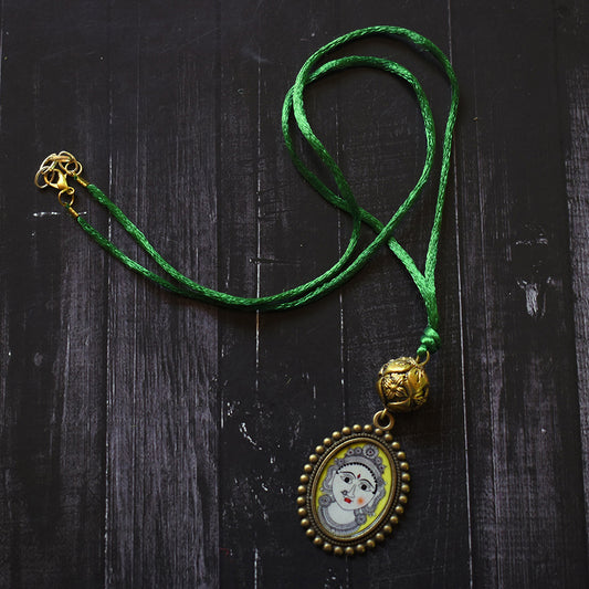 Bindurekha Brass Necklace with Kalamkari Design