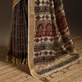 Multicolor - natural dyed pedana chanderi silk kalamkari