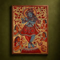 Srikalahasti kalamkari art wall hanging with lord krishna motif by ghanshyam sarode (70 x 46 in)