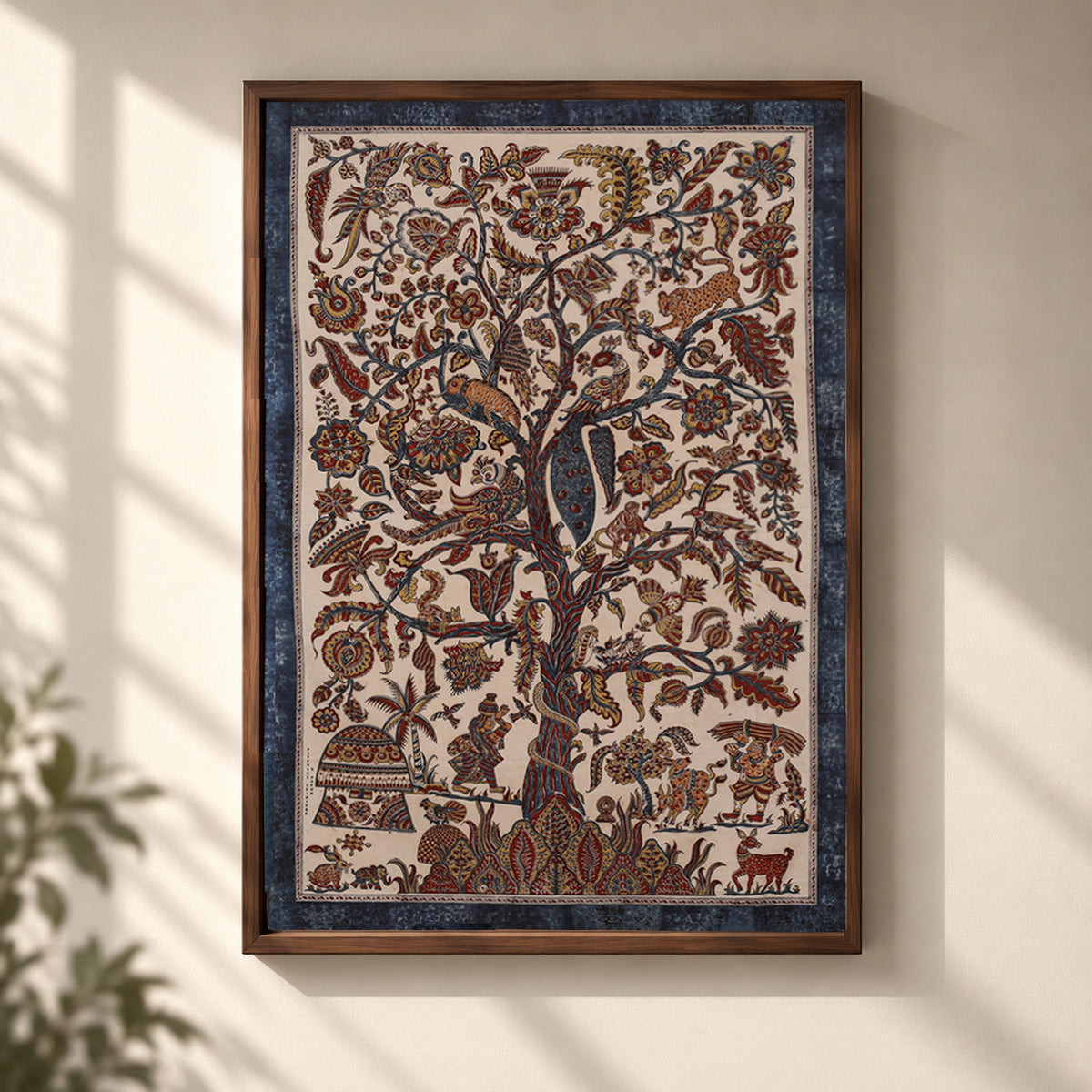 Multicolor - Kalamkari Art Wall Hanging with Tree of life Motif by Pitchuka Srinivas (72 x 60 in) 04