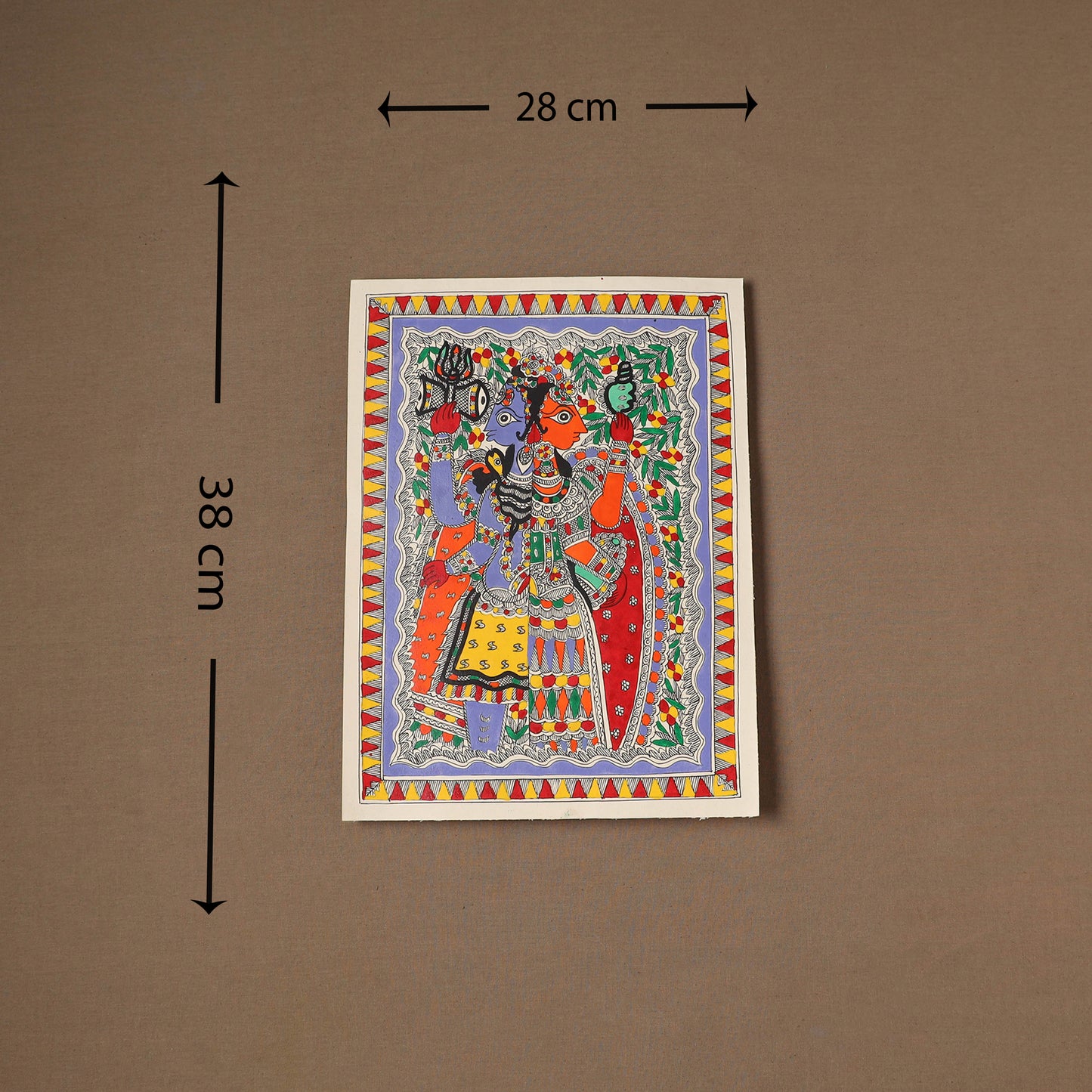 Handpainted Madhubani Painting by Santosh Paswan (15 x 11 in) 06