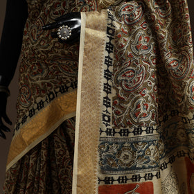 Multicolor - natural dyed pedana chanderi silk kalamkari