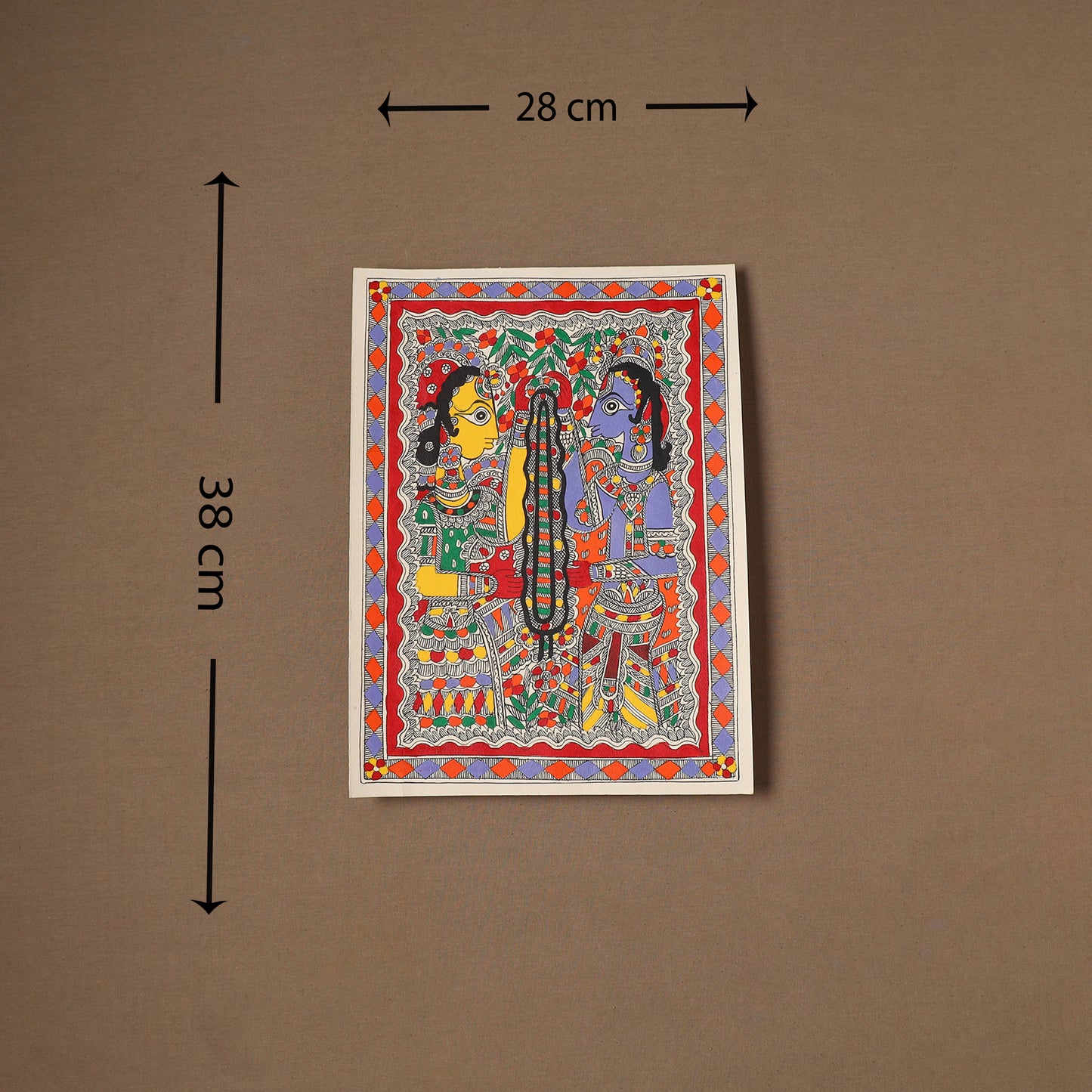 Handpainted Madhubani Painting by Santosh Paswan (15 x 11 in) 08