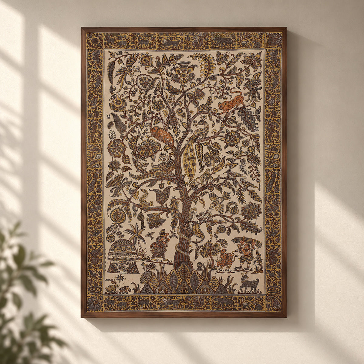 Kalamkari art wall hanging with tree of life motif by pitchuka srinivas (72 x 60 in)