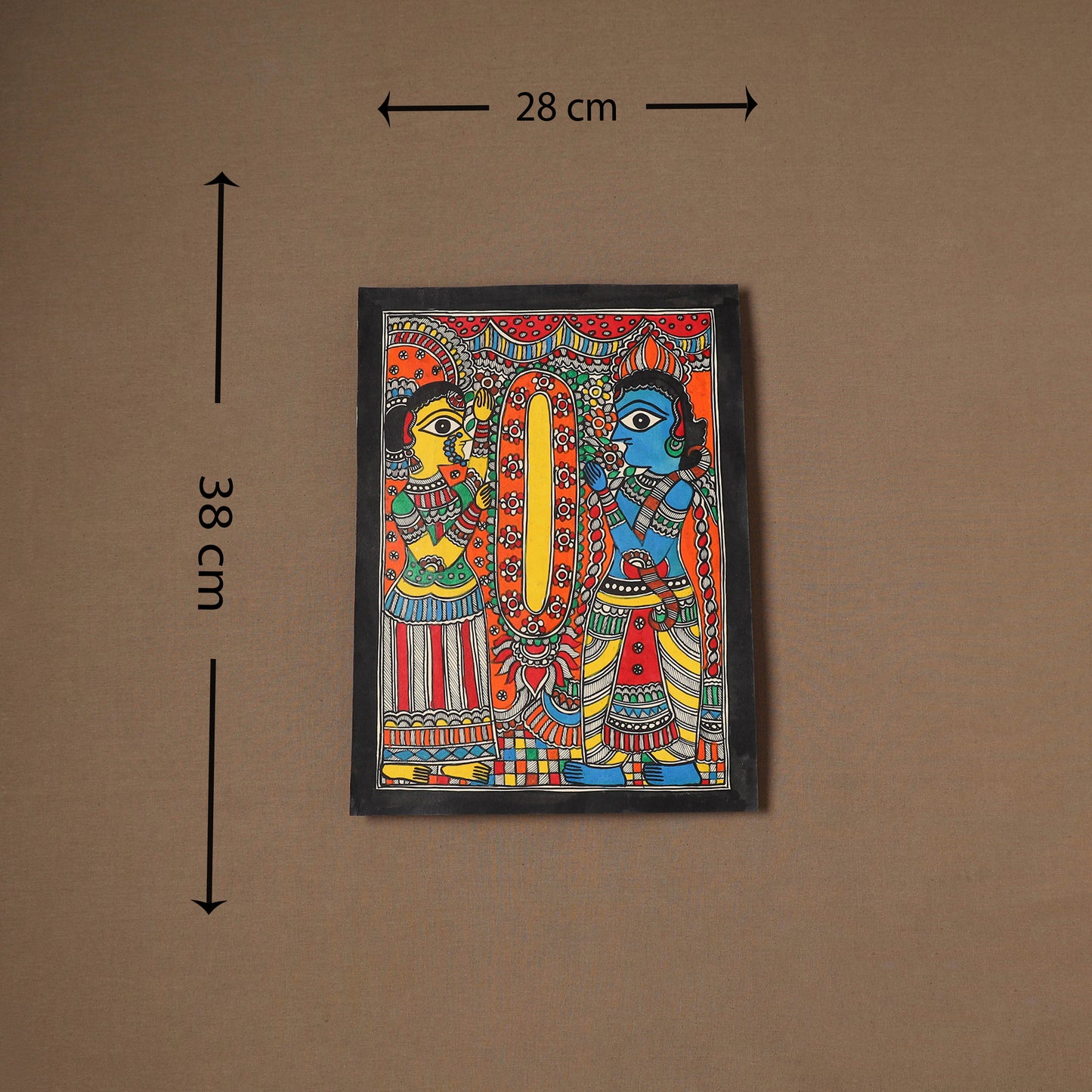 Handpainted Madhubani Painting by Santosh Paswan (15 x 11 in) 09