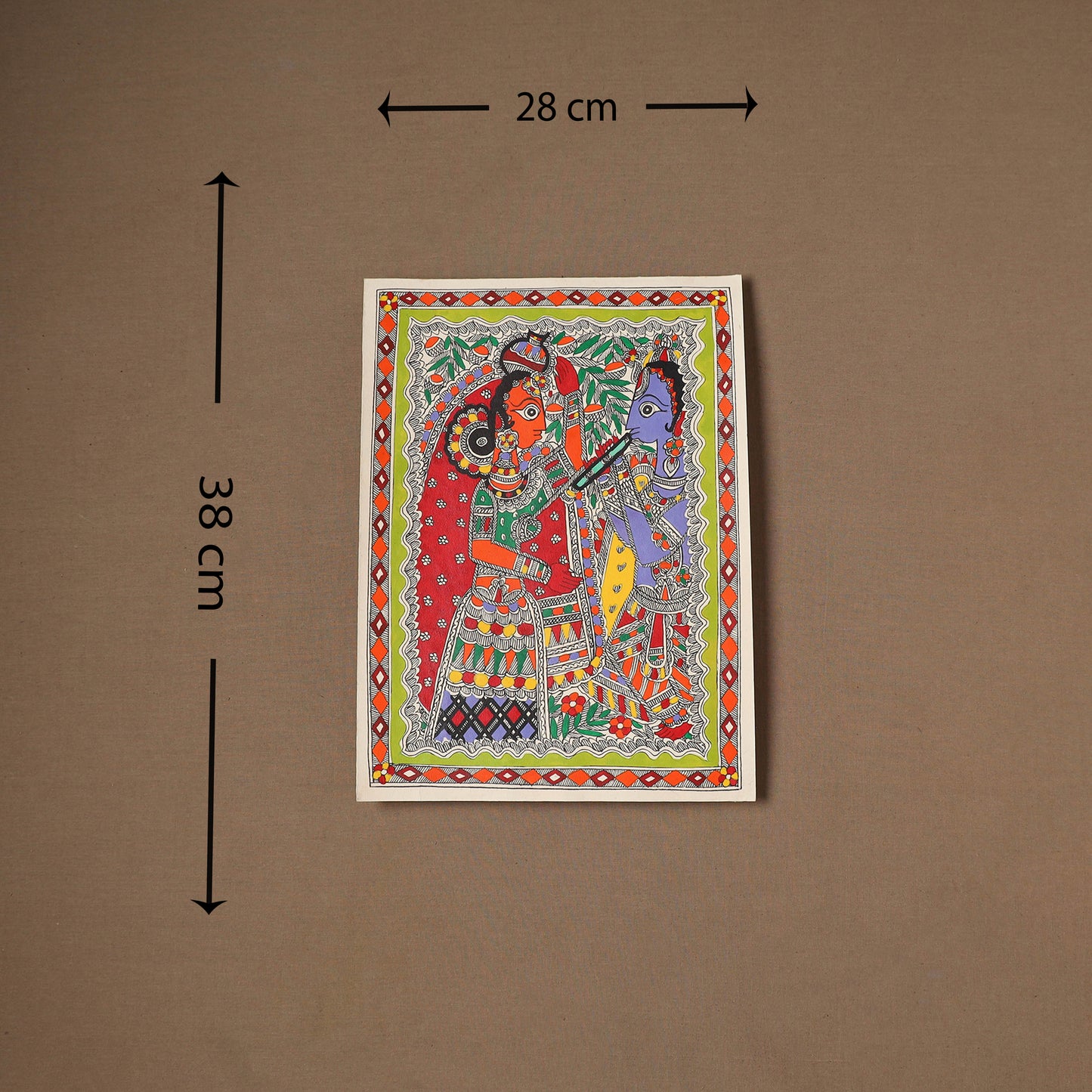 Handpainted Madhubani Painting by Santosh Paswan (15 x 11 in) 10