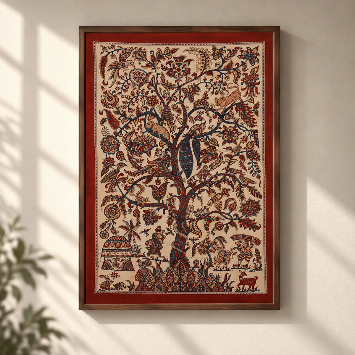 Kalamkari art wall hanging with tree of life motif by pitchuka srinivas (72 x 60 in)
