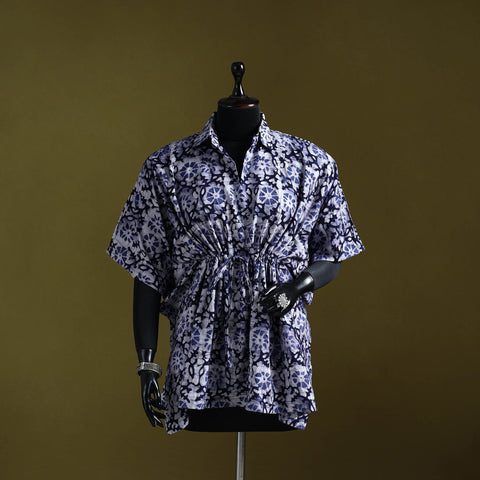 Hand batik cotton short kaftan 09 - handcrafted