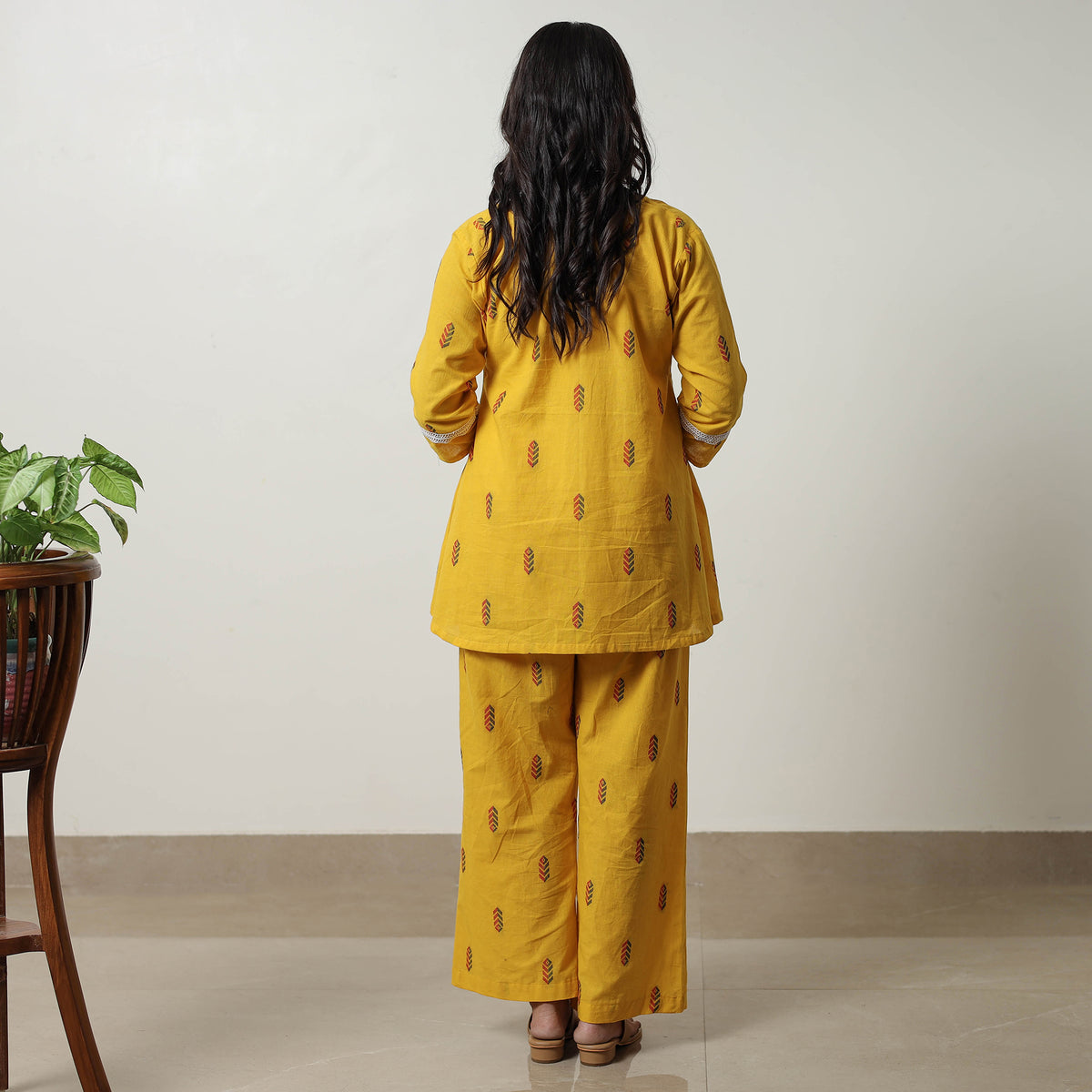 Yellow - Jacquard Cotton Co-Ord Set 07