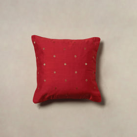Polka Dot Zari Buti Plain Cushion Cover (16 x 16 in) 13