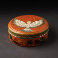  Banaras Handpainted Stainless Steel Orange Masala Box