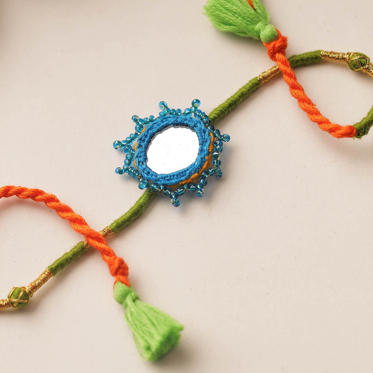 Mirror & Beadwork Rakhi