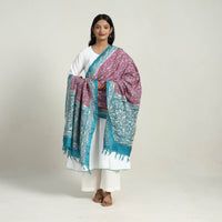 Purple - Handloom Tussar Silk Bengal Kantha Embroidery Dupatta 11