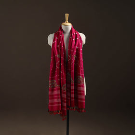 Kutch Bandhani Handwoven Neran Hand Embroidery Merino Wool Shawl 60