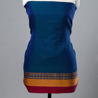 Blue - 3pc Mercerized Cotton Dharwad Dress Material 09